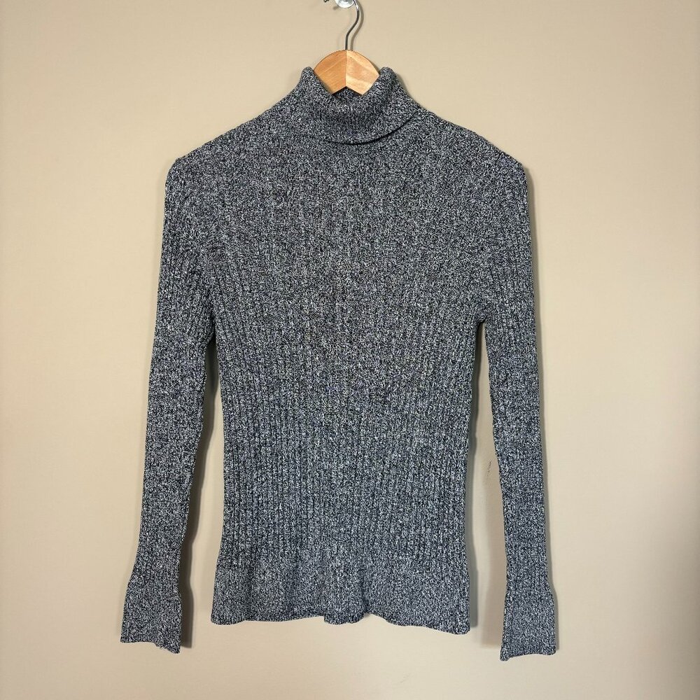 Turtleneck Ribbed Knit Sweater